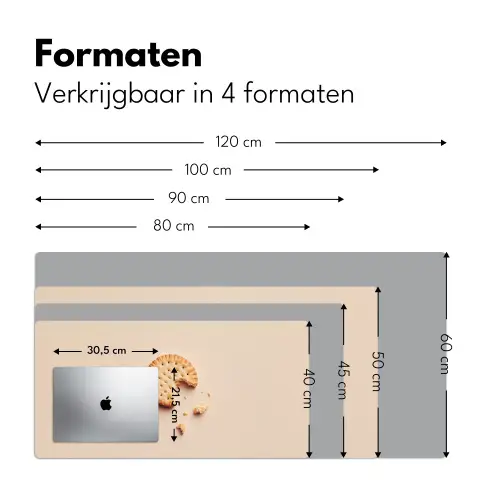 Koekje - Kruimels - beige Muismat XXL klein -sfeer5