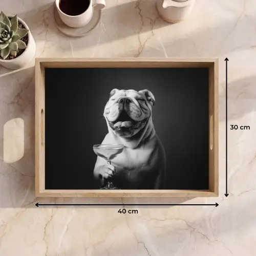 Buldog - Hond - Glas Dienblad Rechthoek middel -USP_Formaat