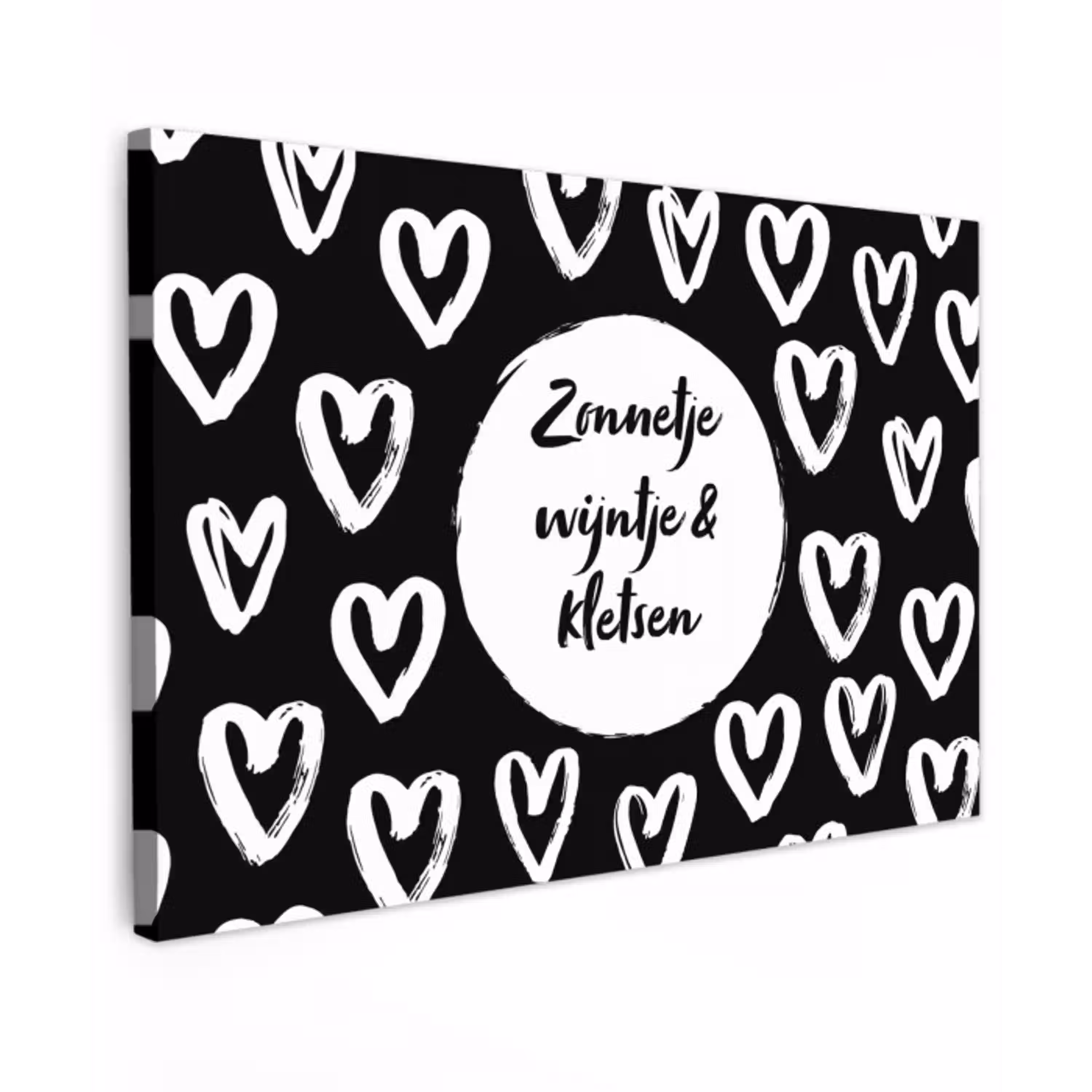 Tekst - Zonnetje, wijntje & kletsen - Quotes - Wijn - Tuin Tuinposter op houten frame 2 cm dik klein -3d