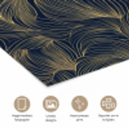 Abstract - Lijnen - Blauw - Goud poster papier klein 62 -closeup_NL