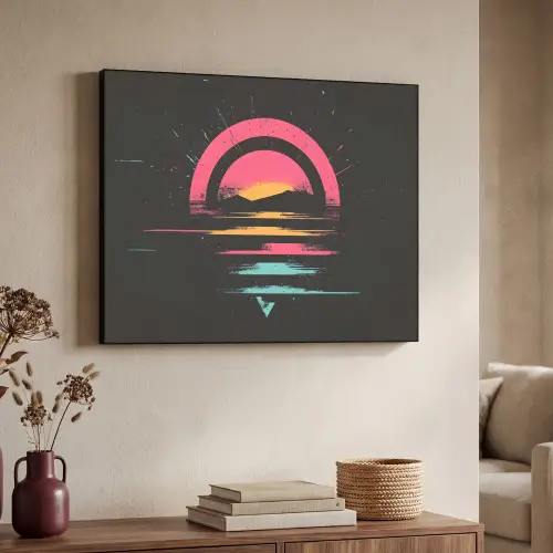 Cirkel - Abstract - Roze Textielframe - compleet frame klein -sfeer3