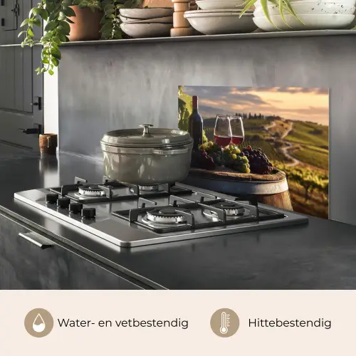 Wijn - Druiven - Heuvels - Landschap keuken achterwand spatscherm klein -usp_NL
