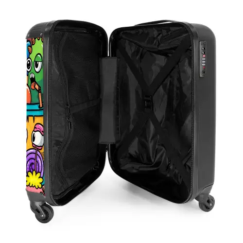 Monster met 1 Oog NBS - Handbagage koffer - Unisex middel -binnenkant