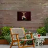 Koffie - Vrouw - Middelvinger Tuinposter op houten frame 2 cm dik klein -sfeer3