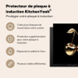 Kersen - Zwart - Goud - Chrome Inductie beschermer vinyl 3mm middel -usfeer2_FR