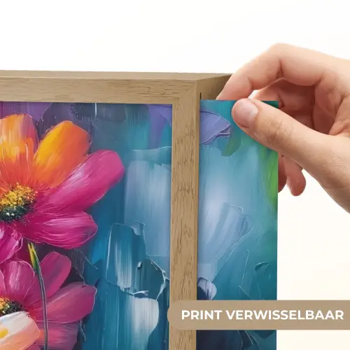 Felle bloemen - Dynamisch - Levendig Light Box met batterij (Wandlamp) middel -USP_websiteprintNL