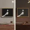 Golfbal - Zwart - Wit Light Box met batterij (Wandlamp) middel -sfeer3