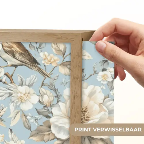 Botanisch - Zangvogel - Blauw Light Box met batterij (Wandlamp) middel 907 -USP_websiteprintNL