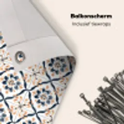Bladvorm - Patroon - Kleurrijk Balkonbeschermer Duitsland klein 596 -closeup_NL