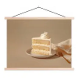 Vanilletaart - Cake - Romig textielposter latten blank klein -3d