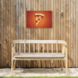 Pizza - Kaas - Rood - Pepperoni Tuinposter op houten frame 2 cm dik klein -sfeer4