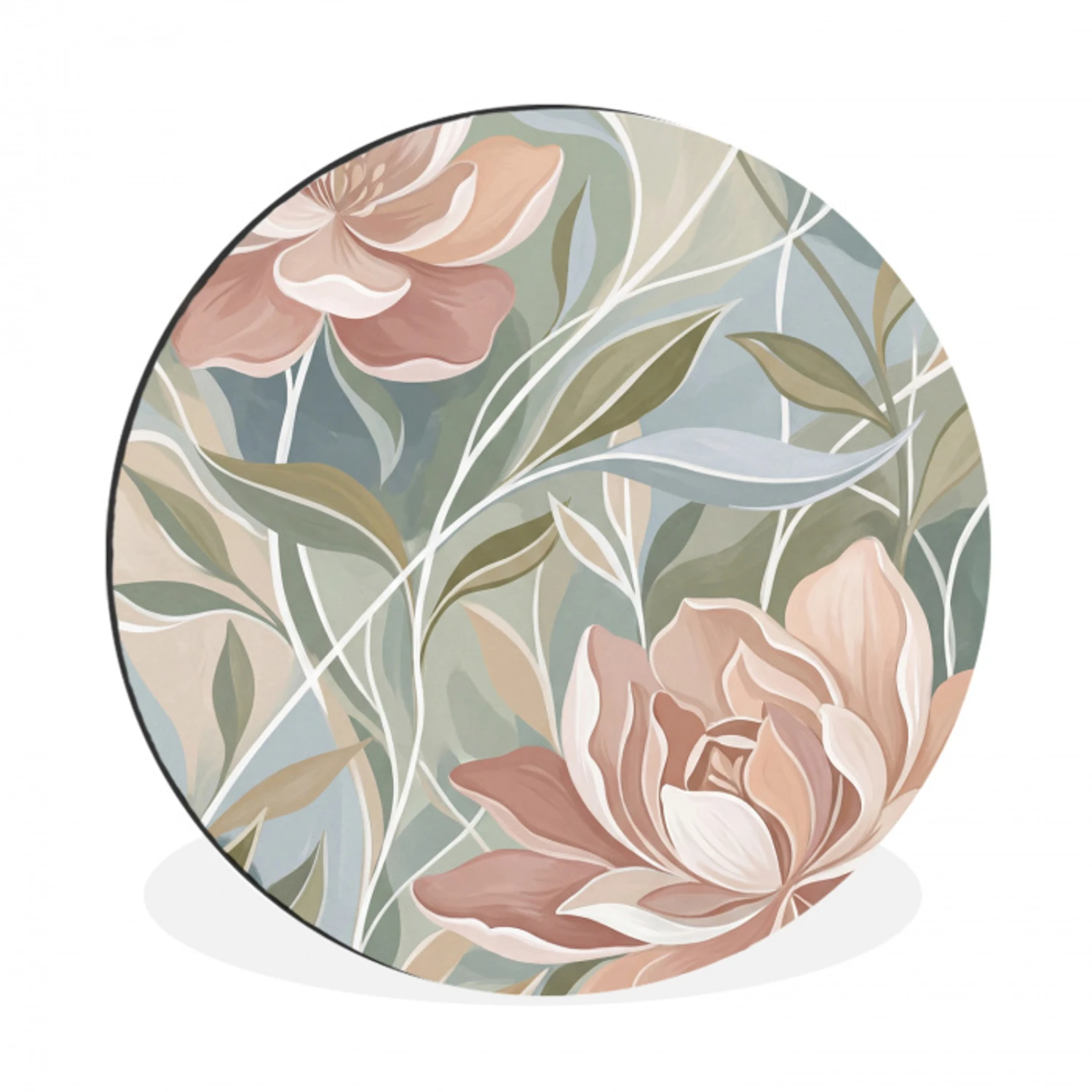 Elegant - Romantiek - Roze Wandcirkel aluminium klein -3d