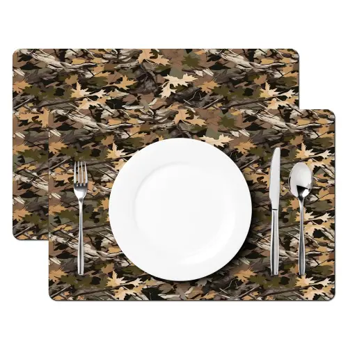 Herfst - Bladeren - Camouflage Placemat vinyl groot 368 -zzsfeer2_Kitchenyeah-website