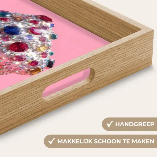 Cupcake - Kleurrijk - Edelstenen Dienblad Rechthoek middel -USP_HandgreepNL
