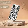Bloemen print - Zwart - Wit - Bladeren Toughcase MagSafe Apple iPhone 17 klein -USP_RandenV_NL