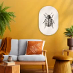 Kever - Insect - Vintage Wandcirkel Ovaal Forex klein -sfeer4