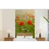 Lente - Bloemen - Rood - Klaproos - Gras - Groen fotobehang vinyl groot -bed