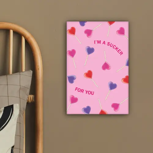 Lolly - Valentijn - Illustratie - Snoep canvas 2cm klein -sfeer3