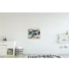 Bladeren - Abstract - Goud - Blauw textielposter latten blank klein -kinderkamer
