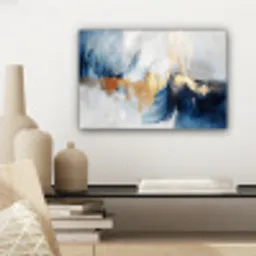 Goud - Blauw - Watercolor - Kunst - Modern canvas 2cm klein -sfeer6