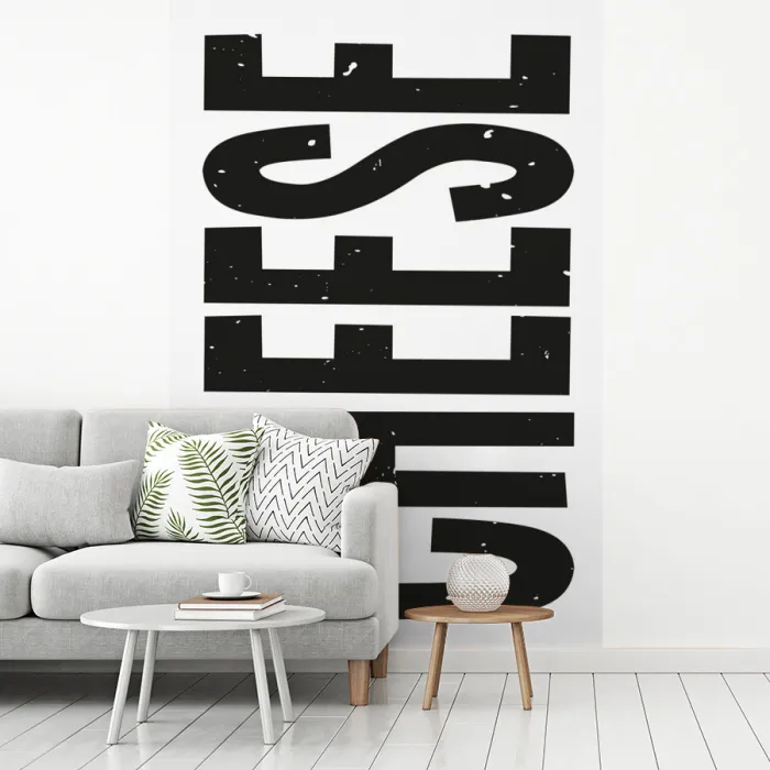 Zwart - Vintage - Cheese - Japandi fotobehang vinyl groot -woonkamer