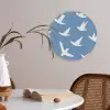 Vogels - Wit - Patroon Akoestische PET Vilt - Rond klein -sfeer3