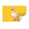 Eend - Zonnebril - Geel Muursticker klein -3d
