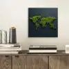 Wereldkaart - Mos -Levendig effect aluminium wit klein -sfeer1