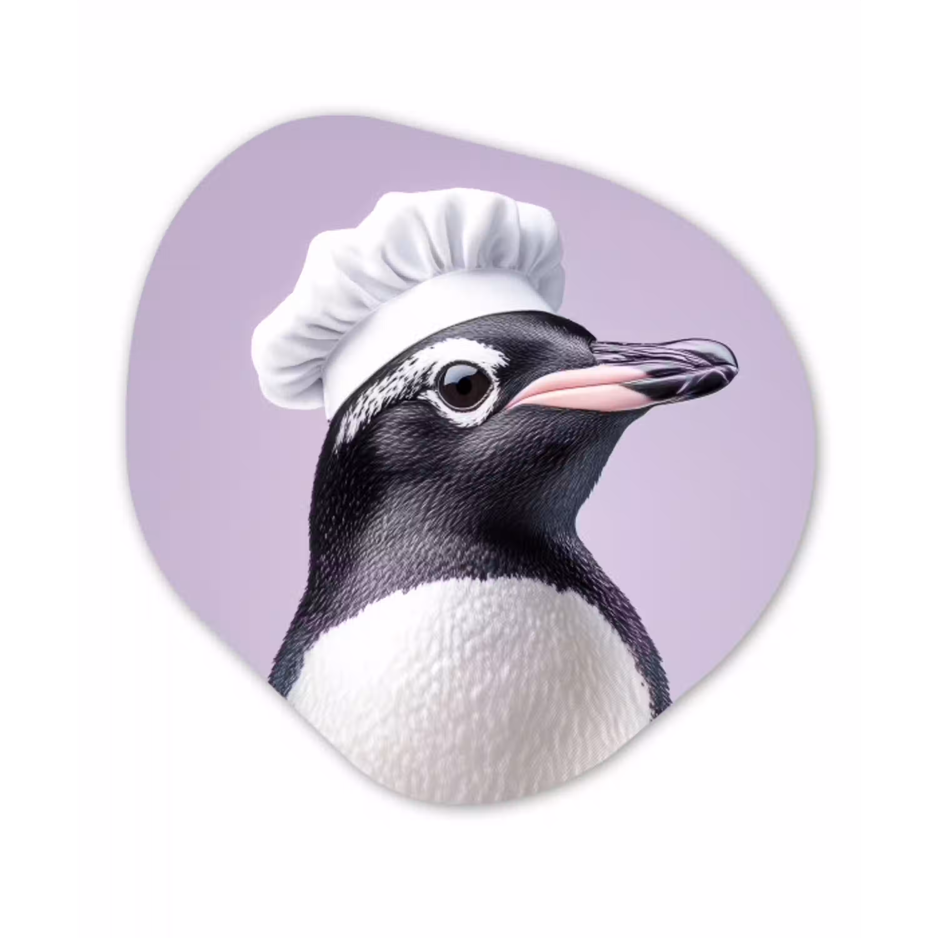 Pinguïn - Koksmuts - Lief - Paars Wandcirkel Organisch Plexiglas middel -3d