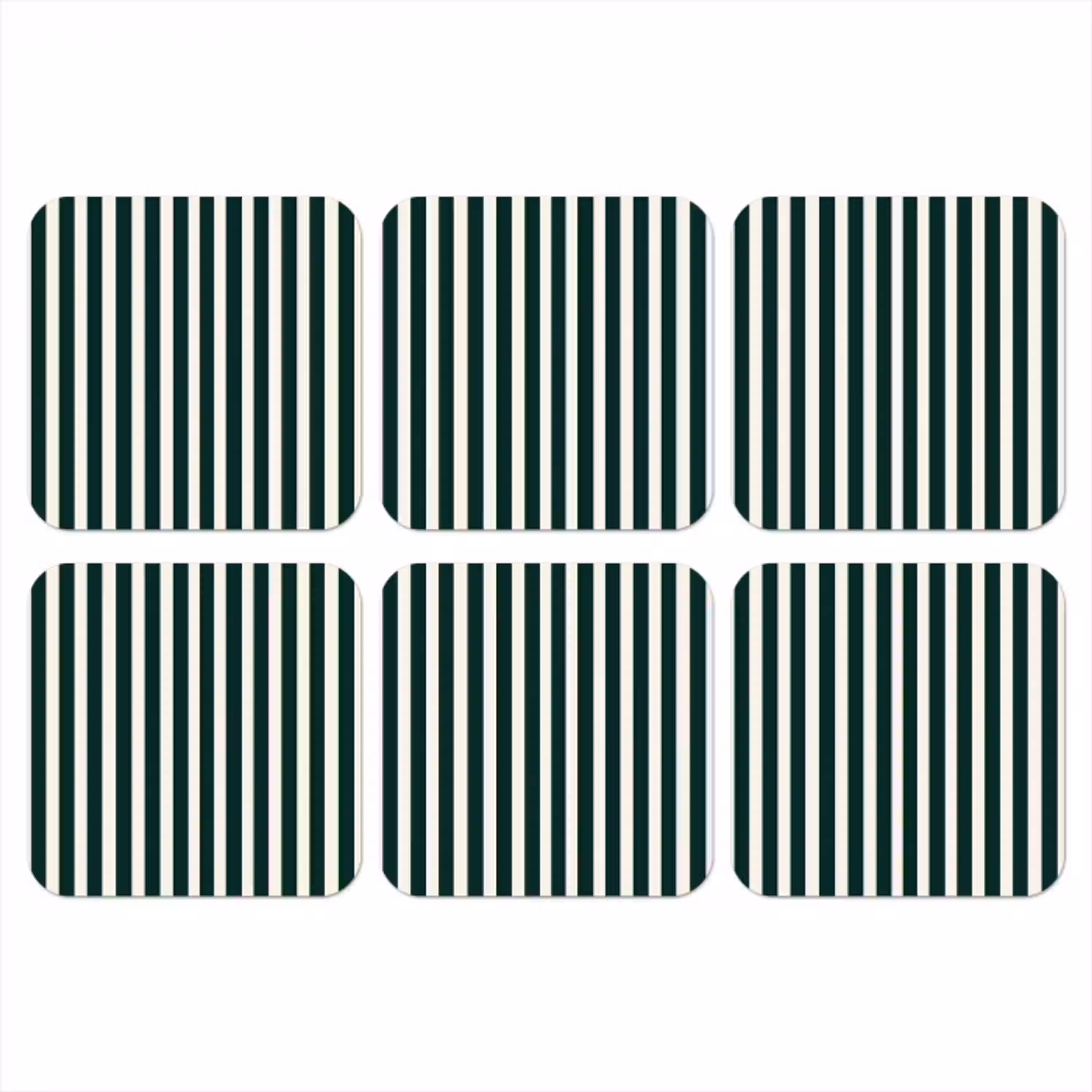 Strepen - Klassiek - Groen onderzetter kurk middel 366 -3d
