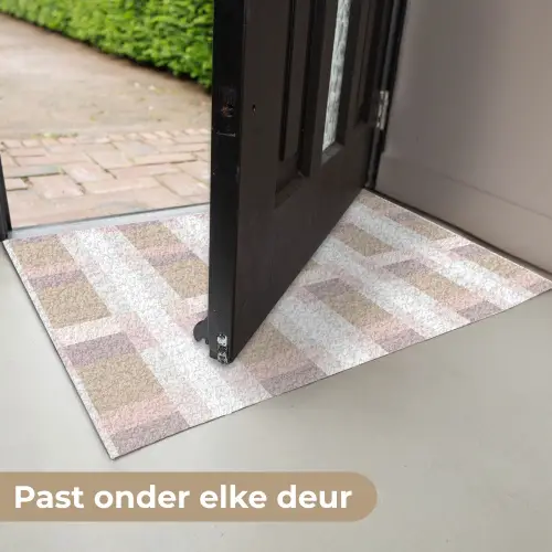 Ruitpatroon - Aardetinten - Minimalistisch Deurmat klein 898 -USP_NL
