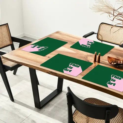 This is art - Schaduw - Roze Placemat vinyl groot -zzsfeer4_Kitchenyeah-website