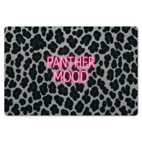 Panterprint - Zwart - Neonletters - Roze Placemat vinyl groot -zzsfeer1_Kitchenyeah-website
