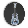 Ukelele - Delfts - Blauw - Muziek Akoestische PET Vilt - Rond klein -3d
