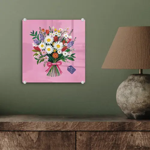 Bloemen - Quote - Kaartje - Kleurrijk plexiglas 5mm klein -sfeer3