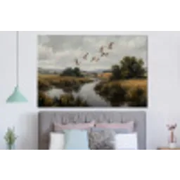 Eenden - Rivier - Landschap - Vlucht - Nostalgisch forex 5mm xxl -slaapkamer
