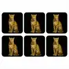 Panter - Realistisch - Bruin onderzetter kurk middel -3d