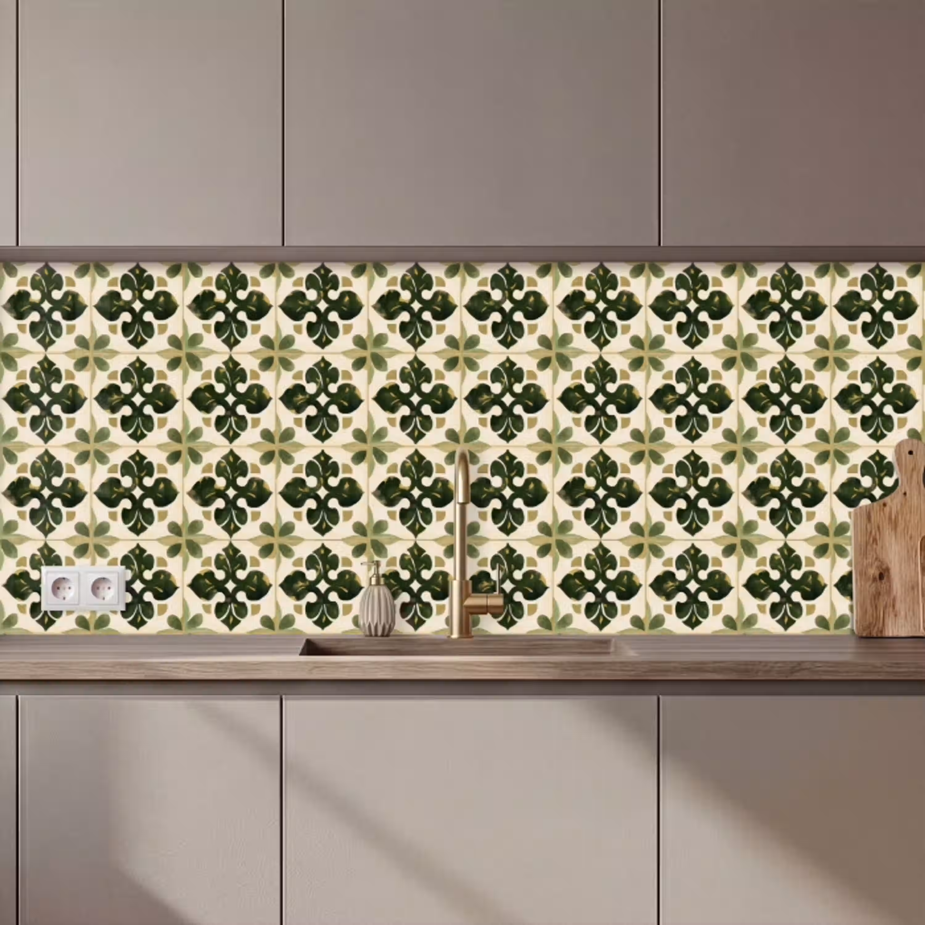 Patroon - Tegel - Groen keuken achterwand 2 middel 871 zz_3dshopping