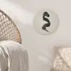 Penseelstreek - Zwart - Minimalistisch Akoestische PET Vilt - Rond klein -sfeer4
