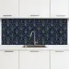 Deco - Waaier - Blauw keuken achterwand 2 middel 871 -3d