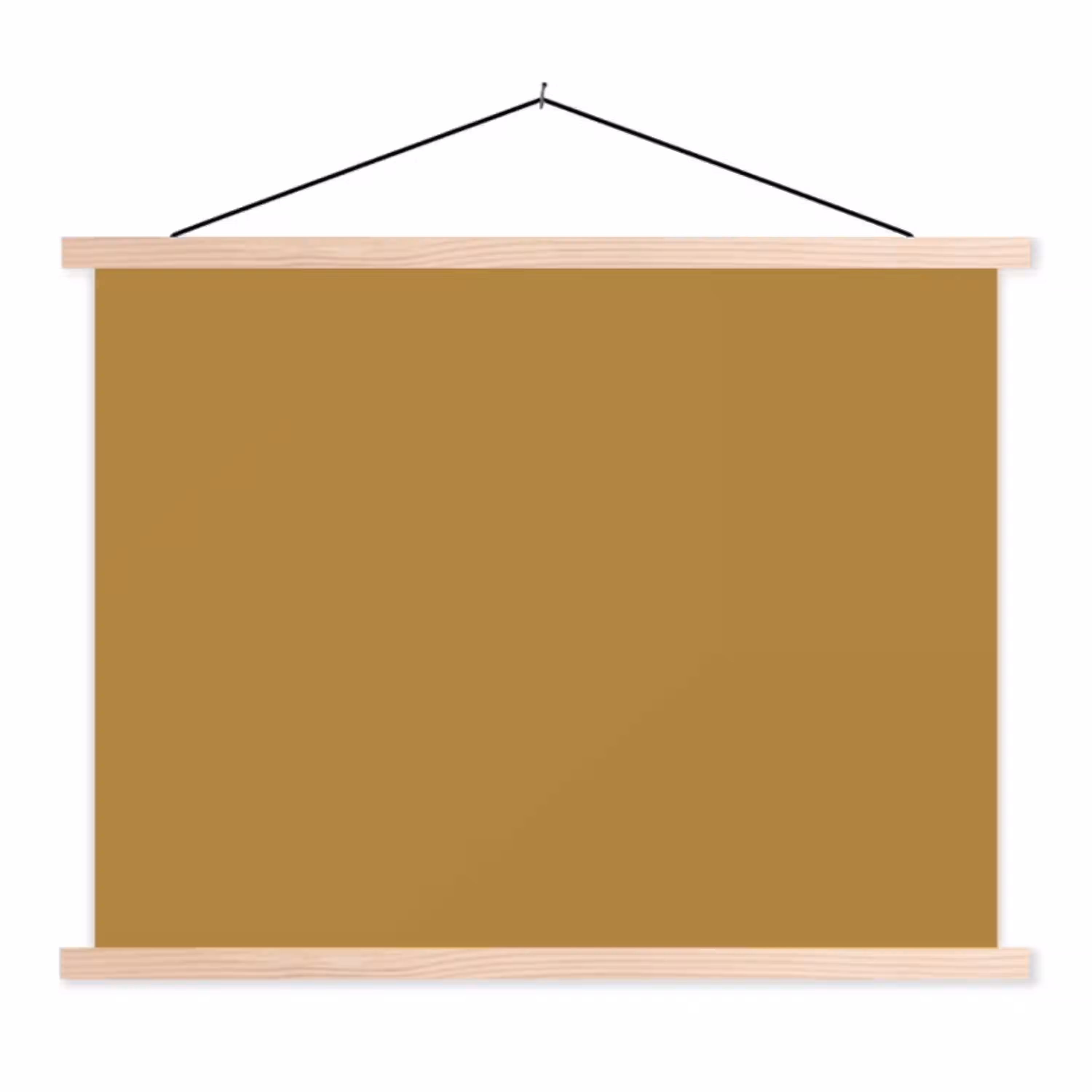 Rhythmic - Ochre - Geel textielposter latten blank klein 122 -3d