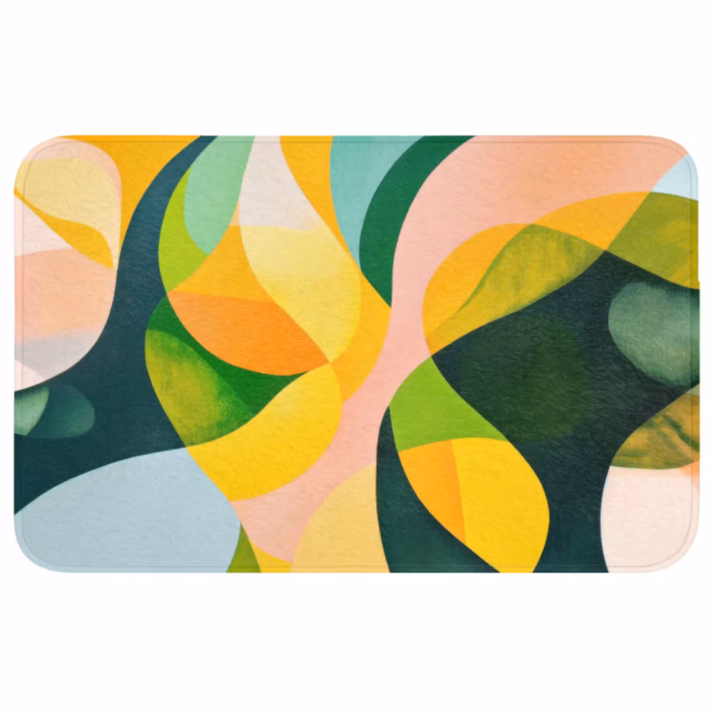 Abstract - Geel - Roze - Groen WCmat middel -3d