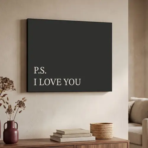 Zwart - Minimalistisch - Valentijn Textielframe zwart klein -sfeer3
