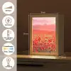 Bloemen - Klaprozen - Rood - Bloemenveld Light Box met kabel (Tafellamp) klein -USP_NL