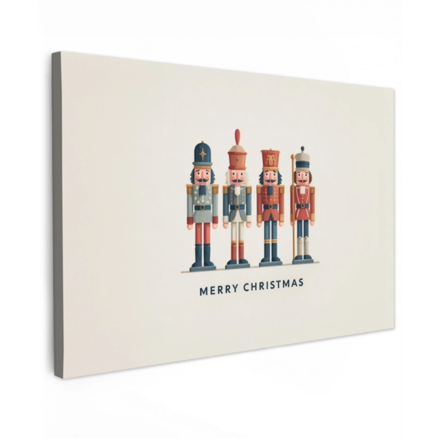 Notenkrakers - Minimalistisch - Kerst - Beige canvas 2cm klein -z3d