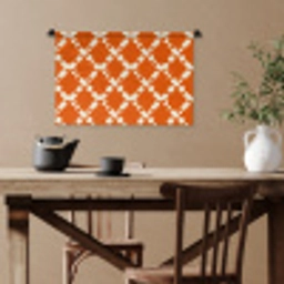 Oranje - Ruitpatroon - Wit Wandkleed katoen klein 269 -sfeer6