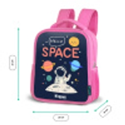 Astronaut - Quote - Planeten - Sterren Kinderrugzak - Roze middel -productfoto_formaten