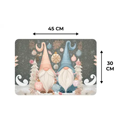 Kerst - Gnomen - Pastel Placemat vinyl groot -specs