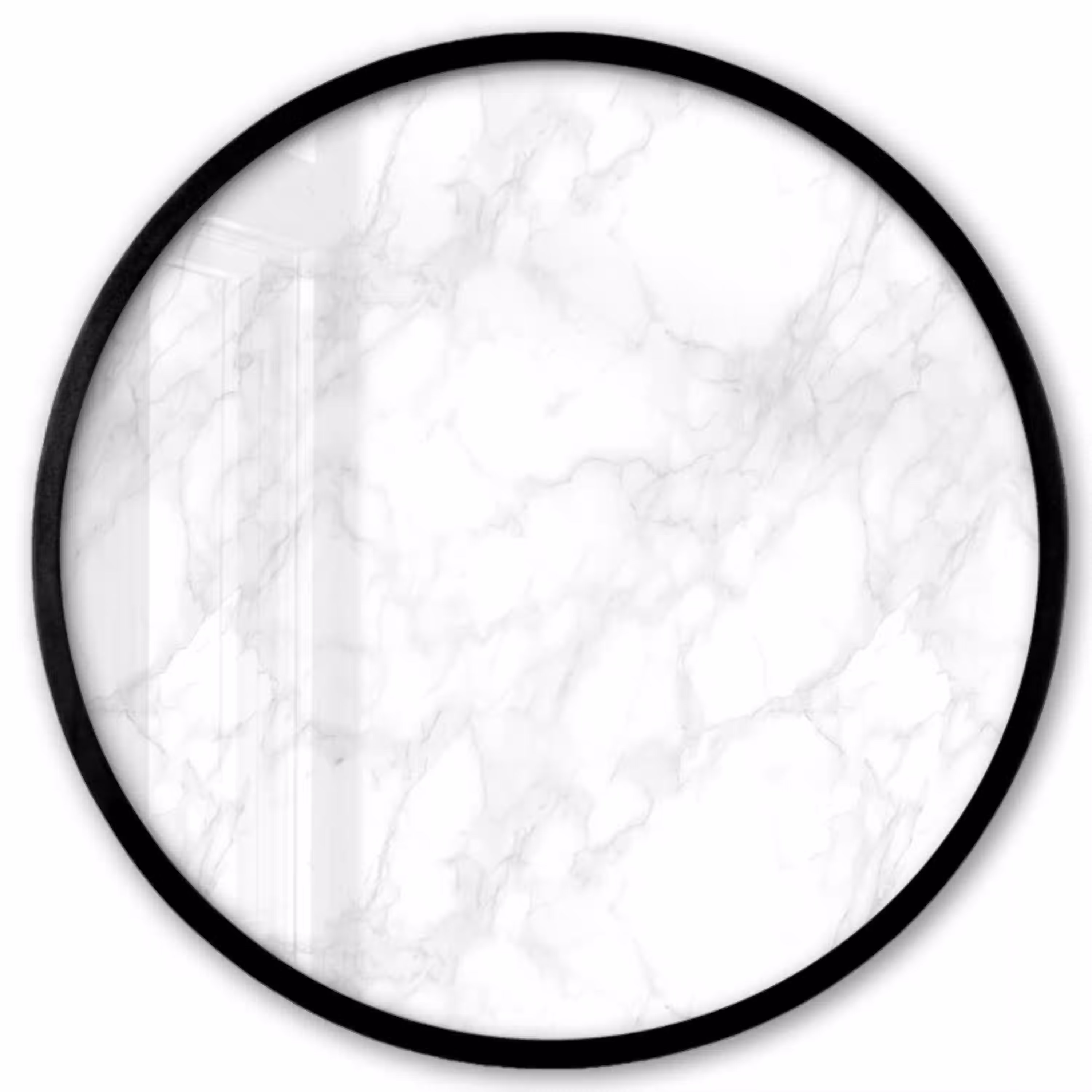 Minimalistisch - Wit - Grijze aders Fotolijst rond zonder passe partout klein 856 -3d