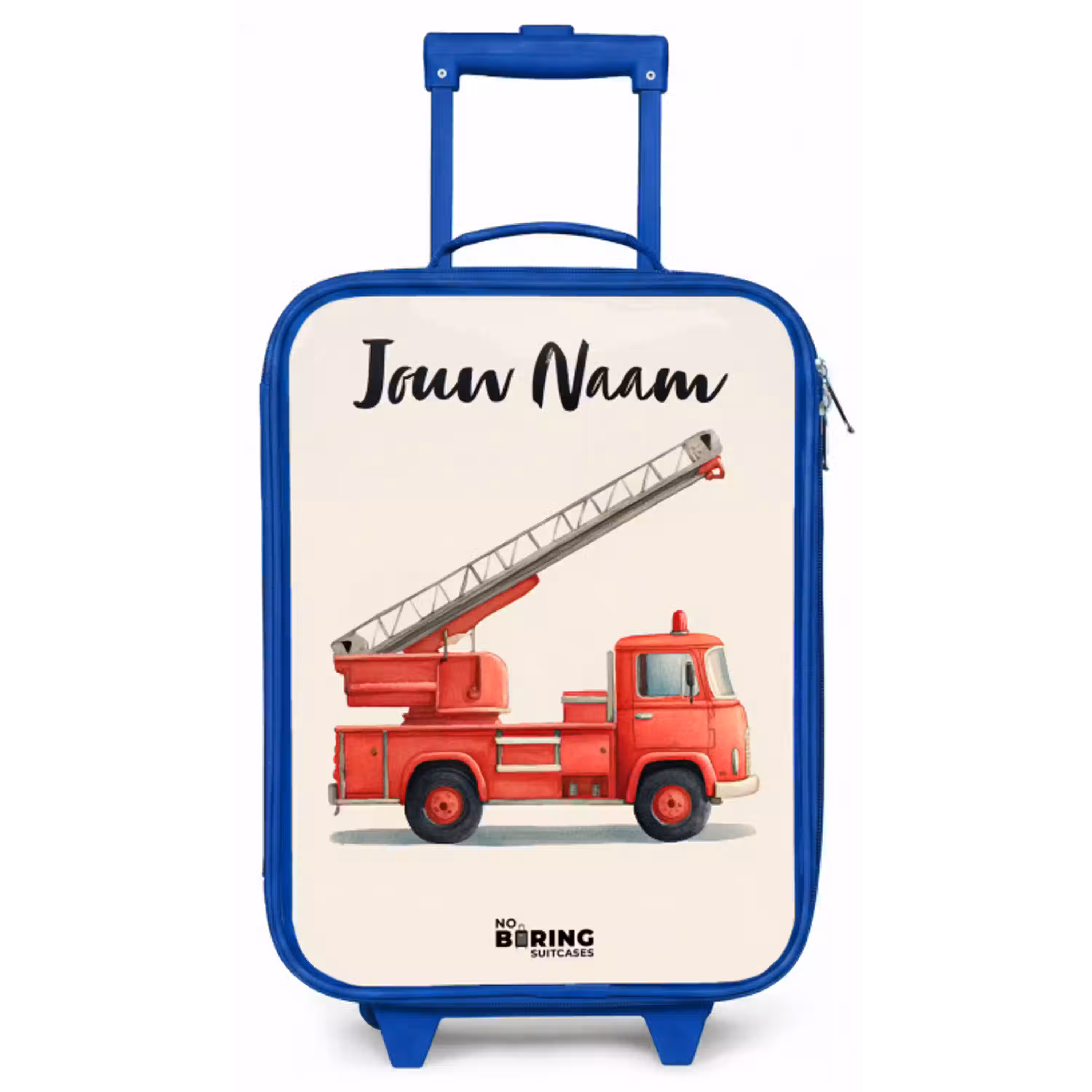 Brandweerwagen - Getekend - Rood Kinderkoffer - Blauw klein -zz3dotto